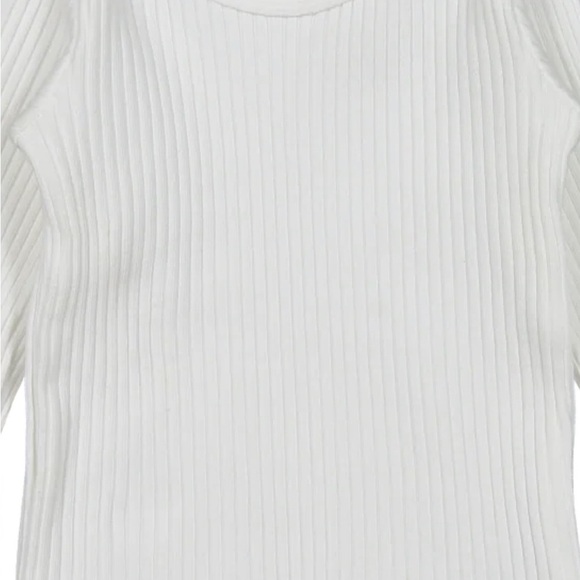 White Ribbed Kids Long Sleeve Shirt by boutique brand Lovely Littles - Picture 2 of 6